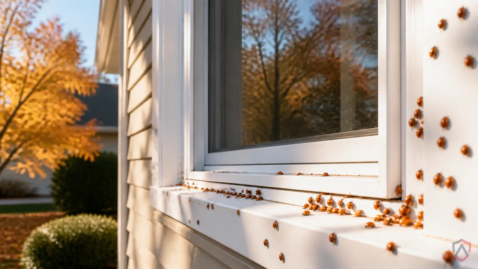 Asian Lady Beetles in the Twin Cities, Minnesota family home exterior in changing seasons protected by Ankora Pest Control