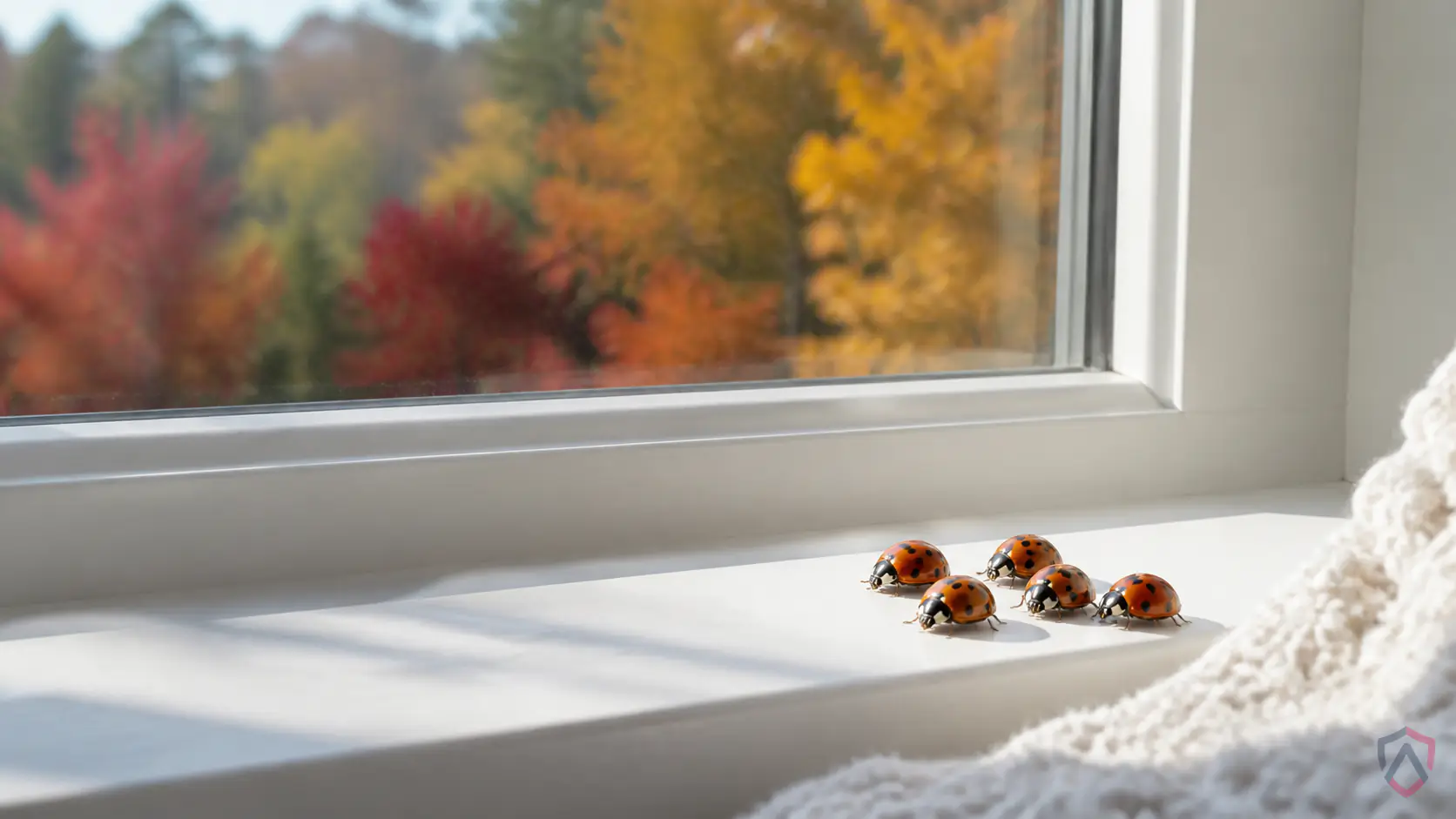 Asian Lady Beetles close-up, a protected Minnesota home in a Twin Cities home