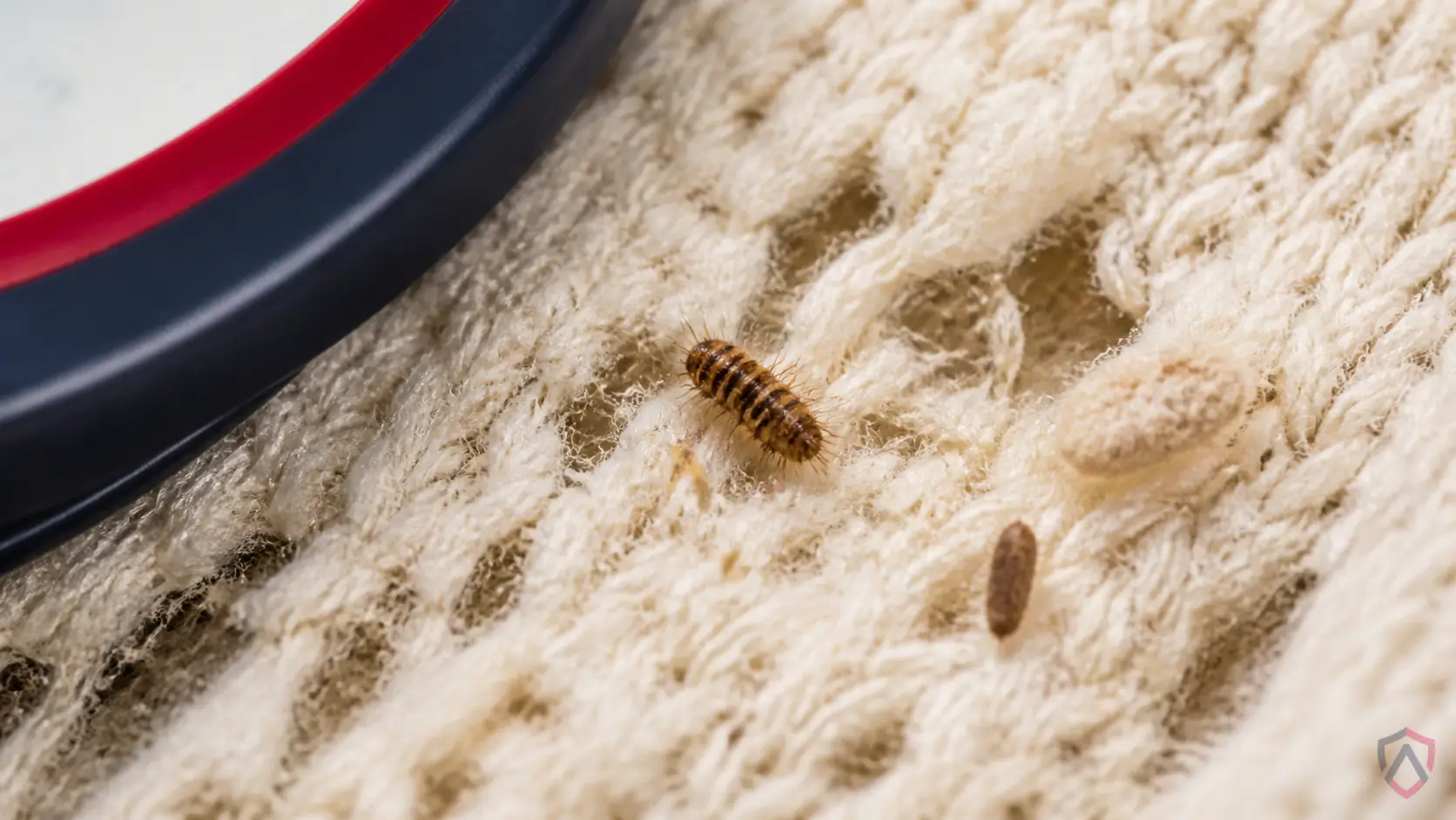 Carpet Beetles Eating close-up, a protected Minnesota home in a Twin Cities home