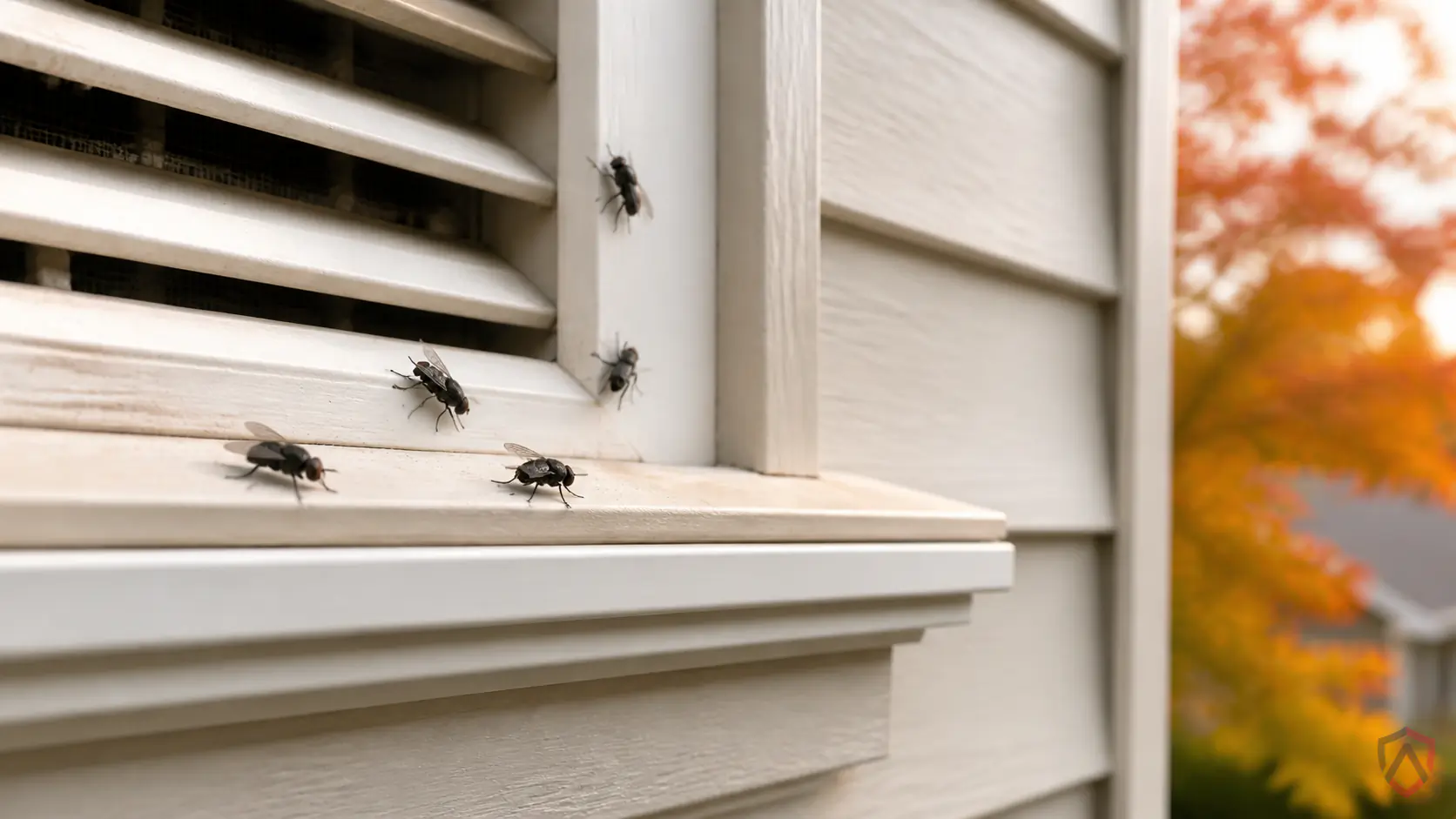 Cluster Flies close-up, a protected Minnesota home in a Twin Cities home