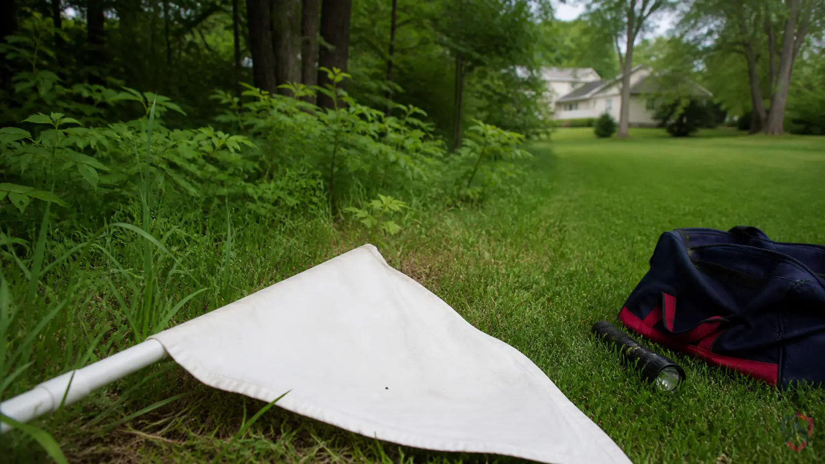 Deer Ticks Lyme in the Twin Cities, shaded backyard tree-and-grass border where ticks wait protected by Ankora Pest Control