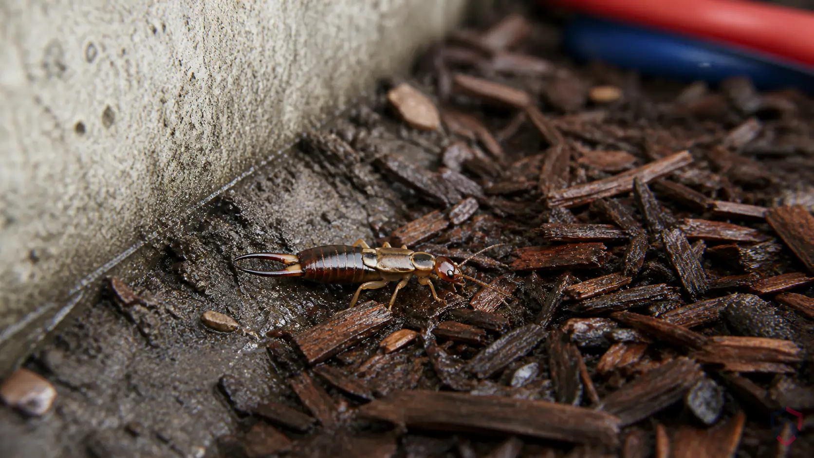 Earwigs In Mulch close-up, a house centipede in a Twin Cities home