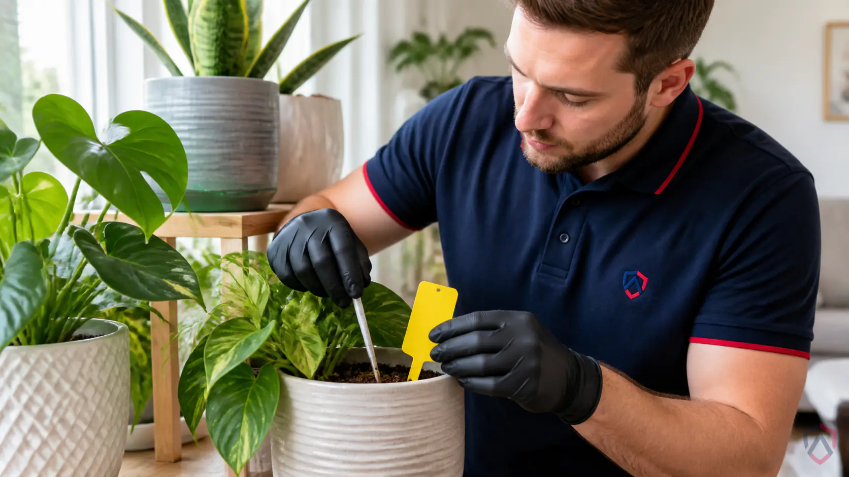 Ankora Pest Control technician performing fungus gnats service in the Twin Cities