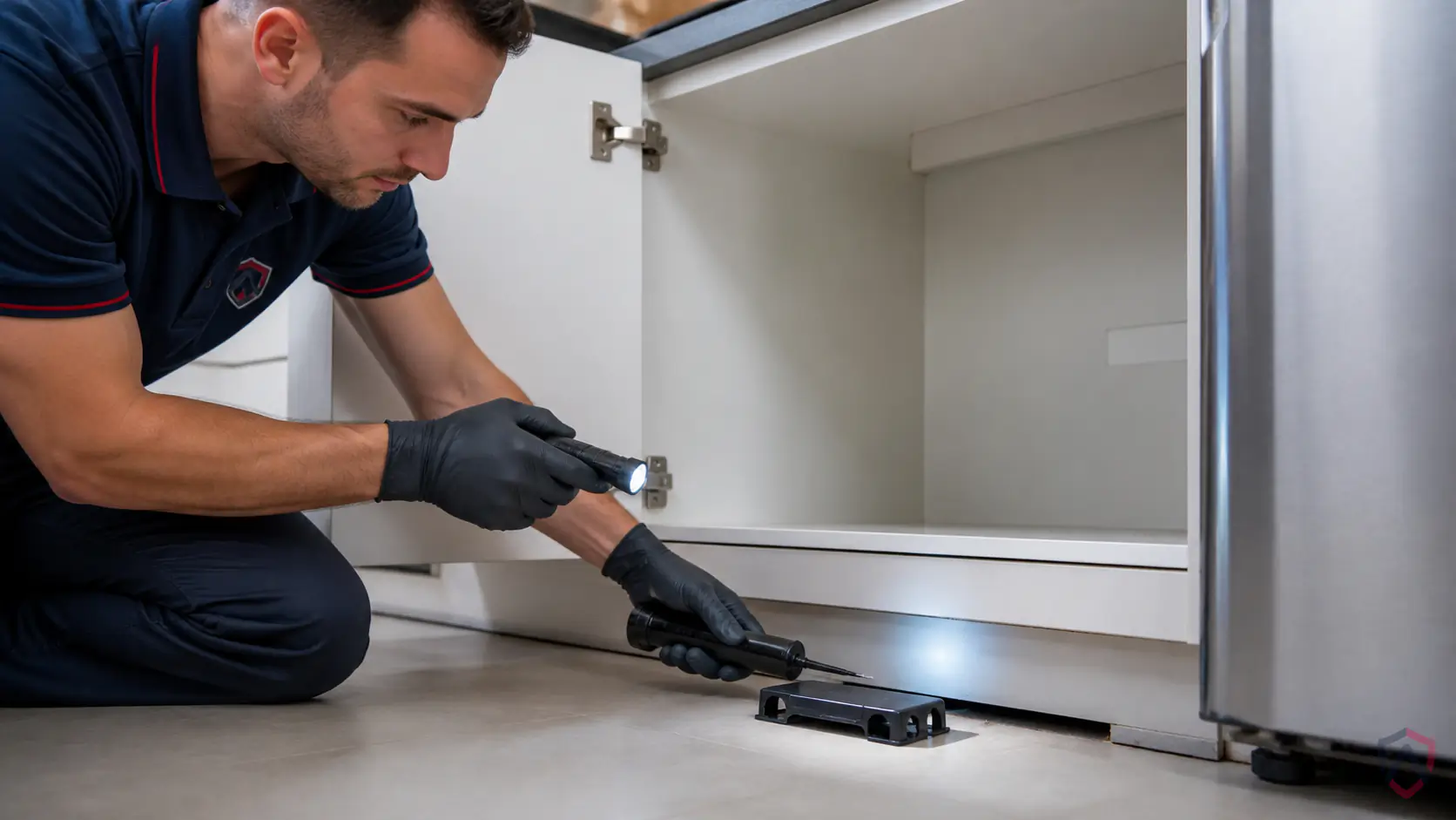 Ankora Pest Control technician performing german cockroaches apartment service in the Twin Cities