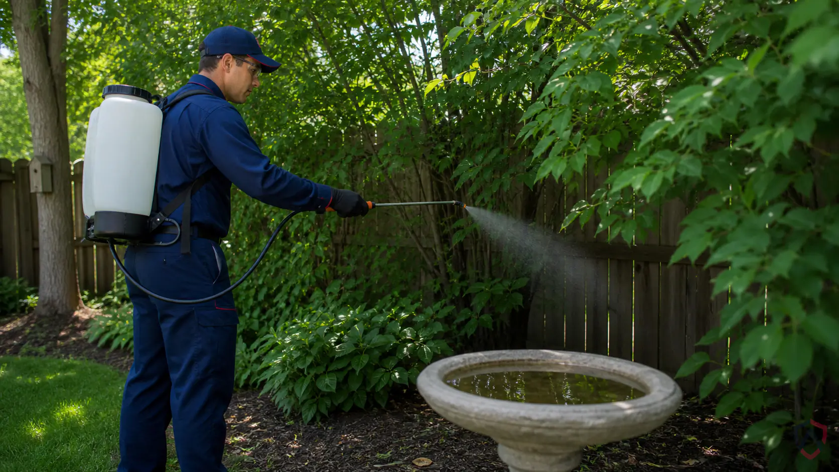 Ankora Pest Control technician performing mosquito prevention checklist service in the Twin Cities