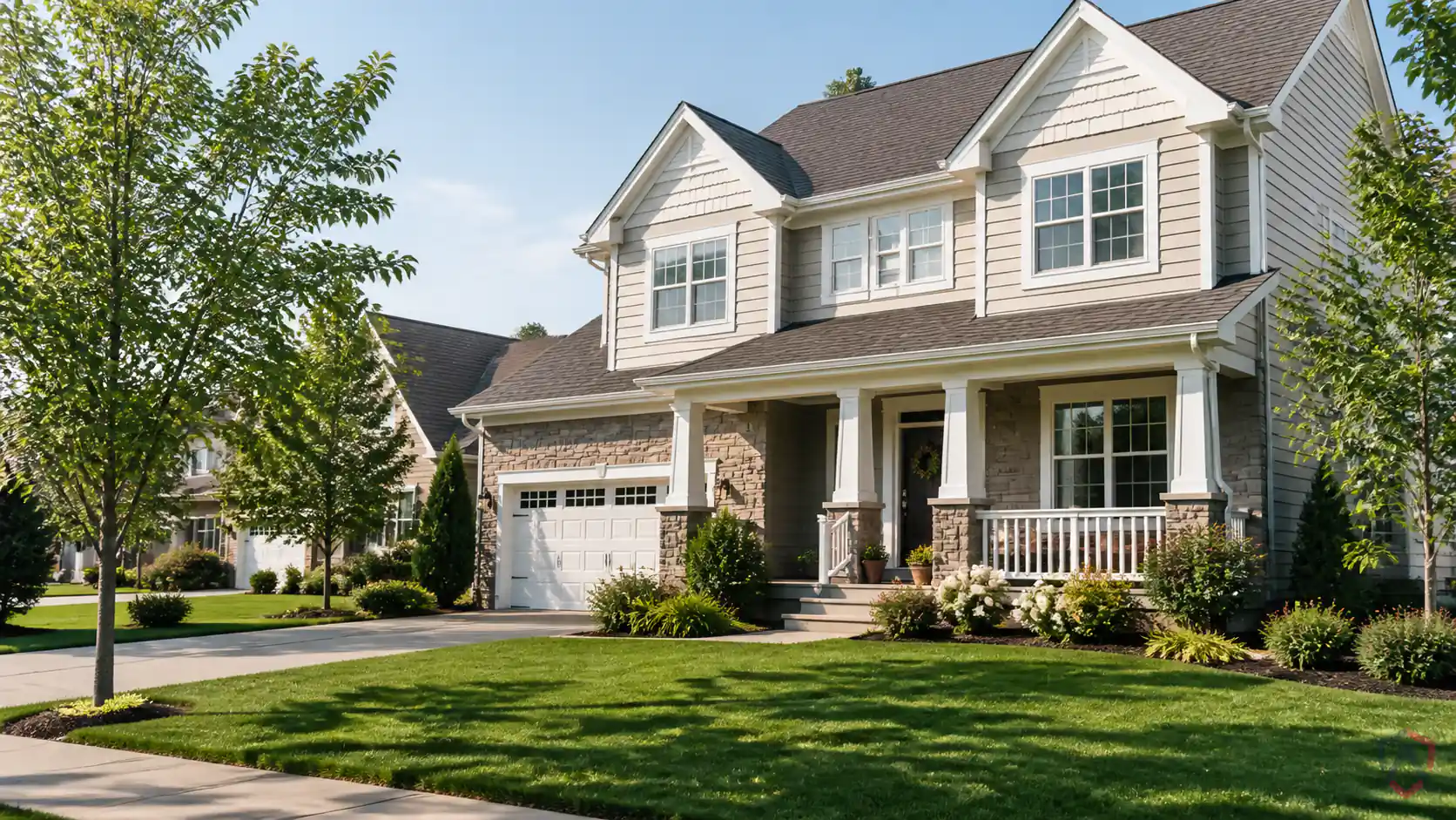 Pest Control Maple in the Twin Cities, suburban colonial in a newer family neighborhood protected by Ankora Pest Control