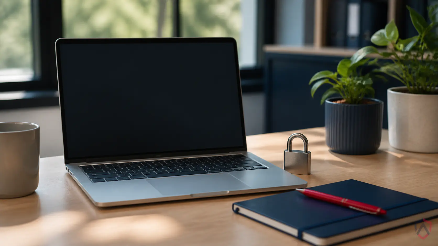 Privacy Policy in the Twin Cities, tidy desk with a laptop and a lock icon feel protected by Ankora Pest Control