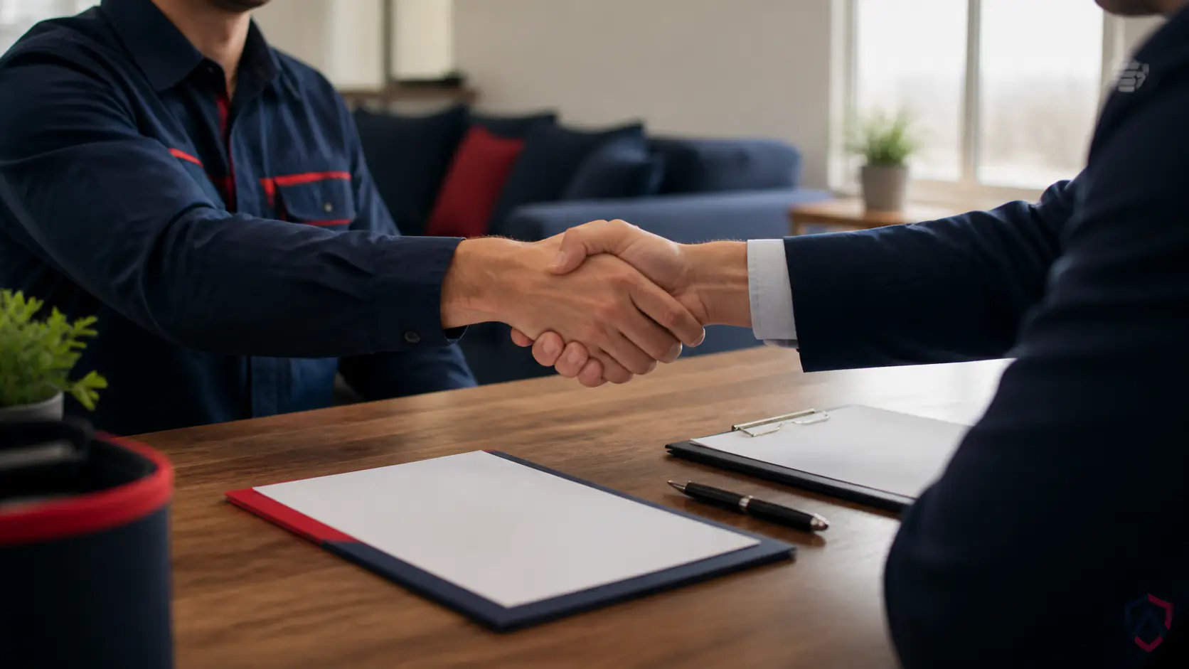 Terms Of Service in the Twin Cities, clean professional handshake / agreement moment in a bright office protected by Ankora Pest Control