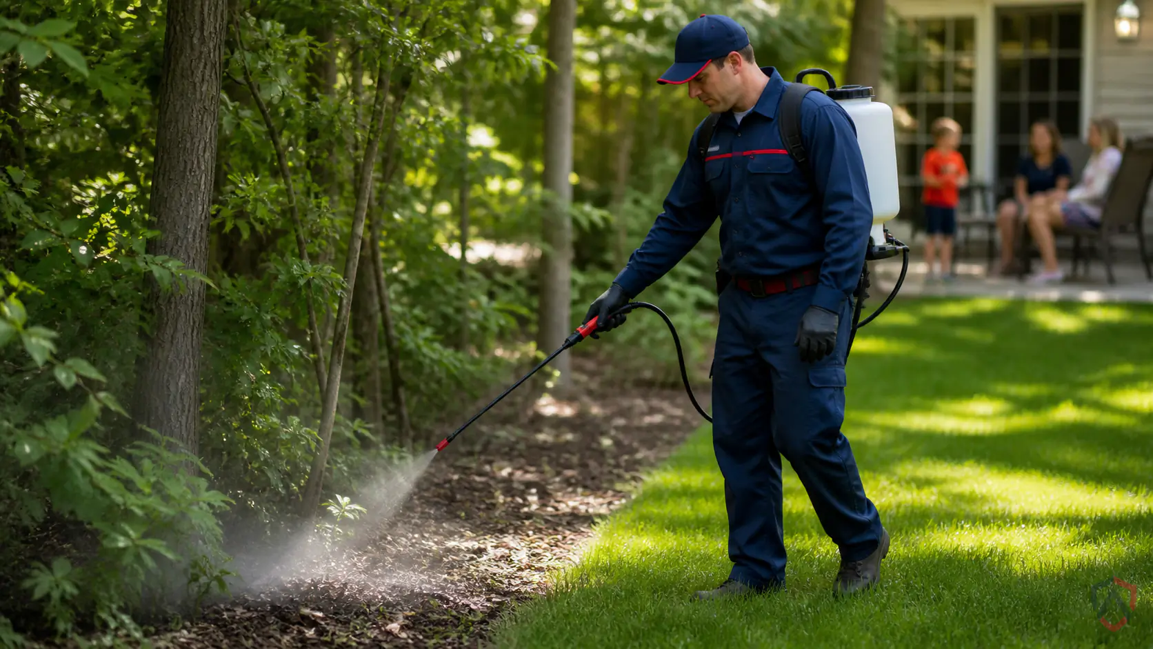 Ankora Pest Control technician performing tick control service in the Twin Cities