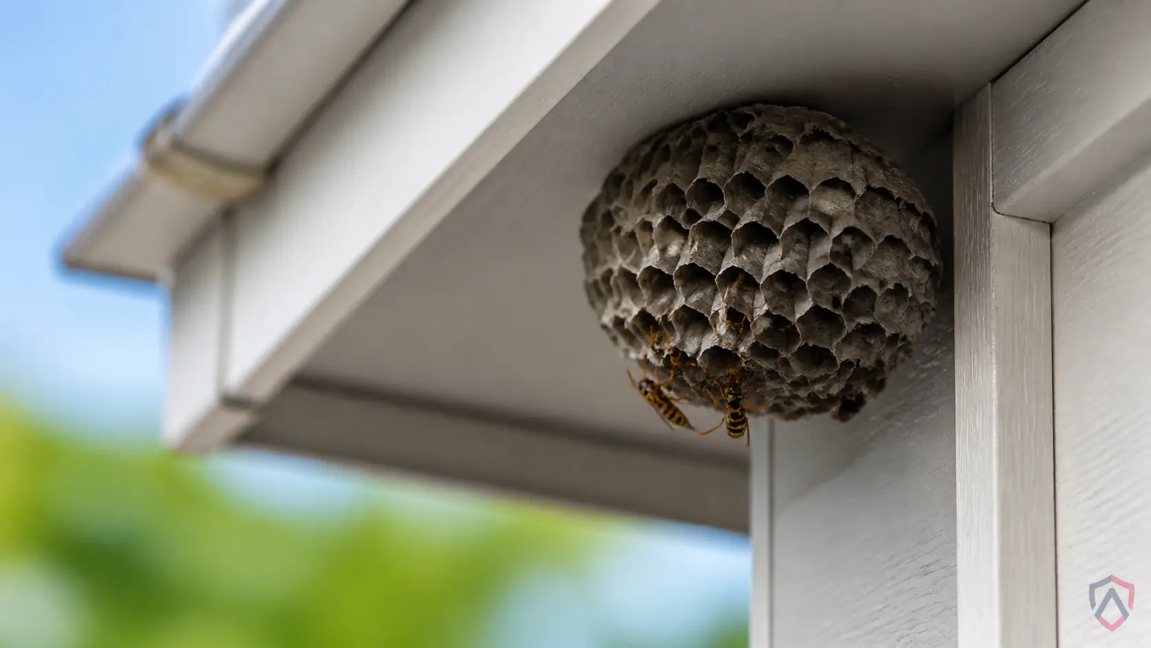 Wasp Hornet Removal close-up, a paper wasp nest in a Twin Cities home
