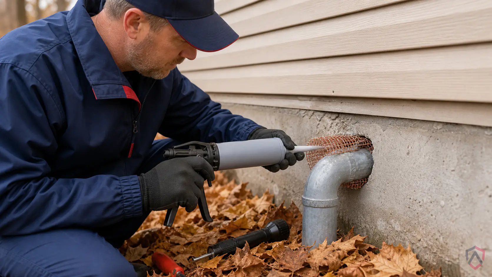 Ankora Pest Control technician performing winterizing home against service in the Twin Cities