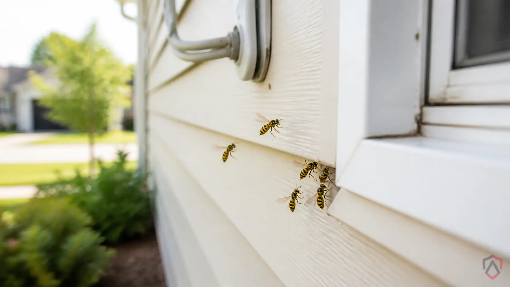 Yellow Jackets in the Twin Cities, Minnesota family home exterior in changing seasons protected by Ankora Pest Control