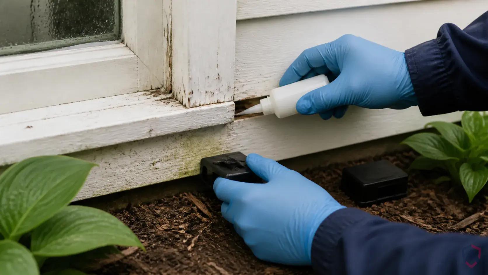 Inspection of trails, entry points, moisture lines, and exterior nesting areas during a suspected Acrobat Ants issue