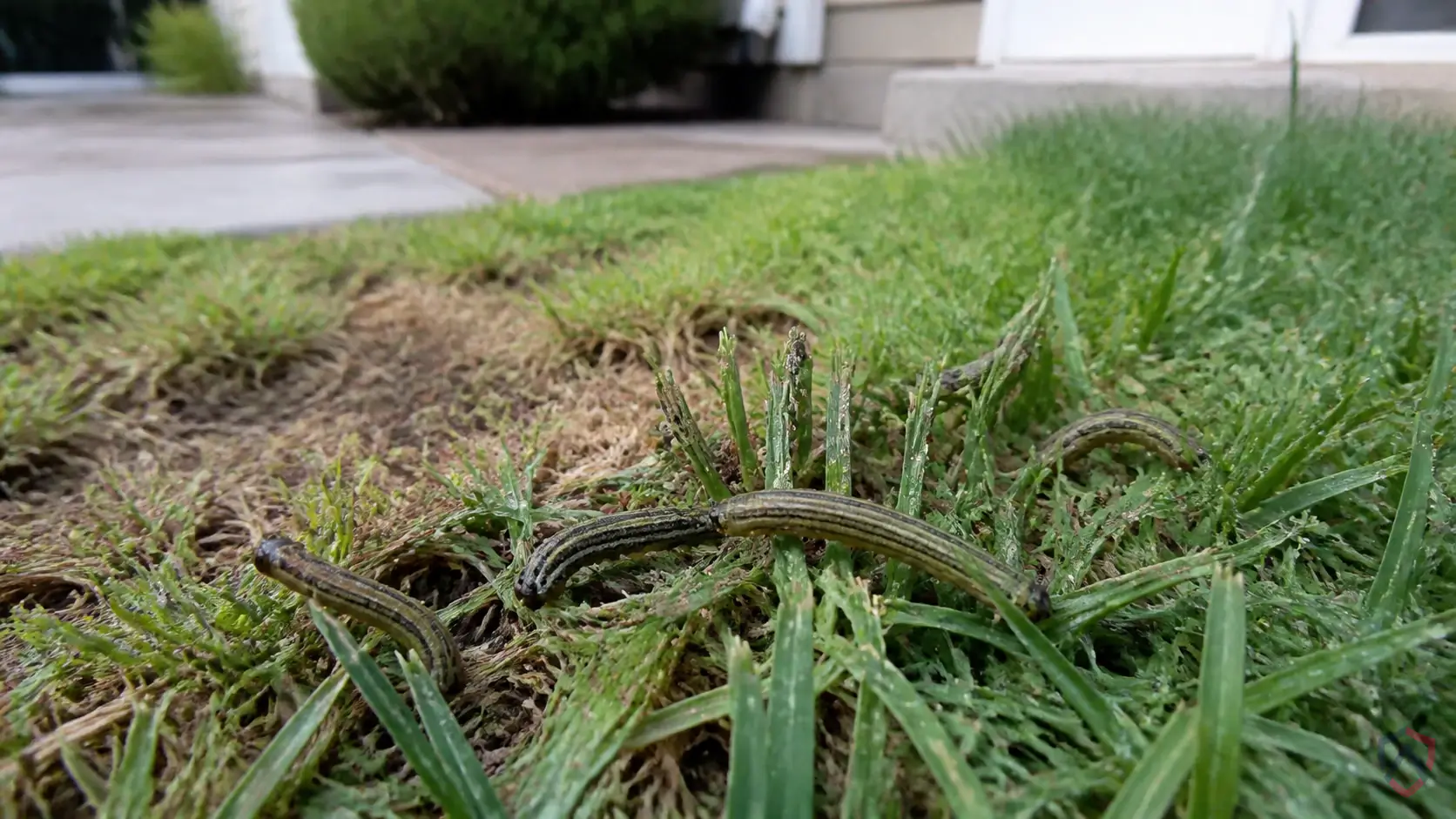 Armyworms activity in lawns, shrubs, trees, garden beds, houseplants, mulch, turf edges, and landscape plantings in Minnesota