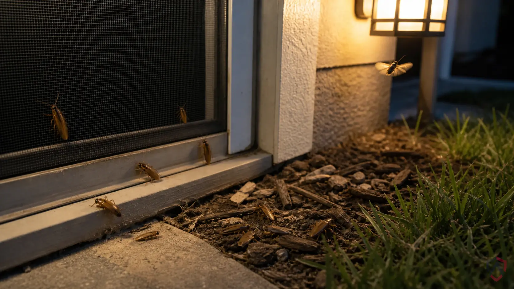 Asian Cockroaches activity in kitchens, bathrooms, utility rooms, drains, wall voids, storage areas, and warm appliance spaces in Minnesota