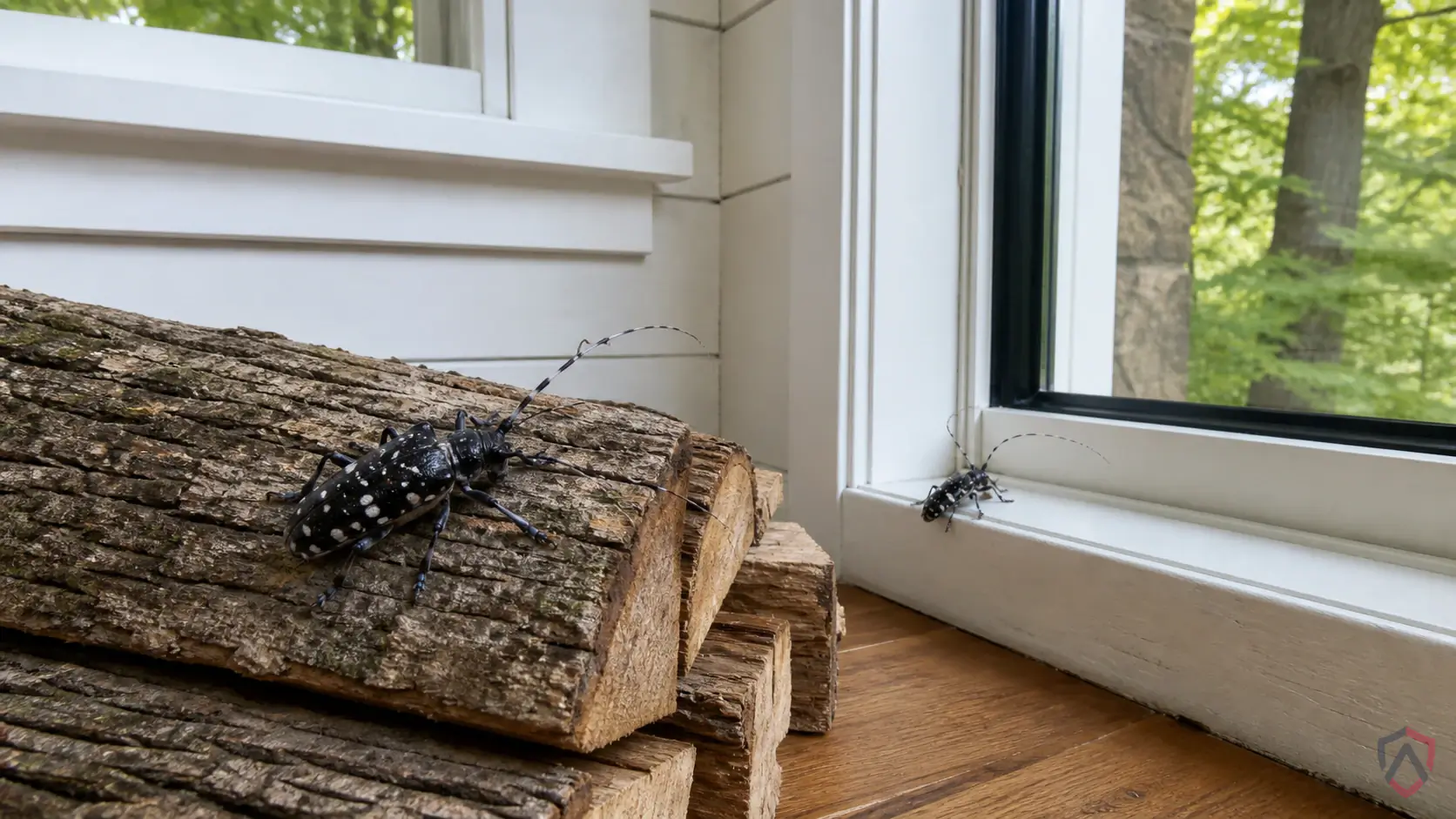 Asian Longhorned Beetles activity in hardwood trees, trunks, branches, exit holes, sawdust, and tree-stress areas in Minnesota