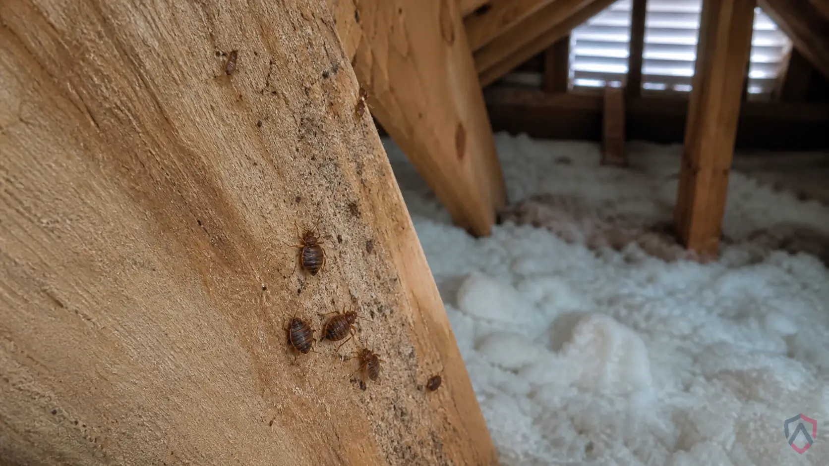 Bat Bugs activity in attics, bat roost areas, upper walls, ceilings, and rooms below old bat activity in Minnesota