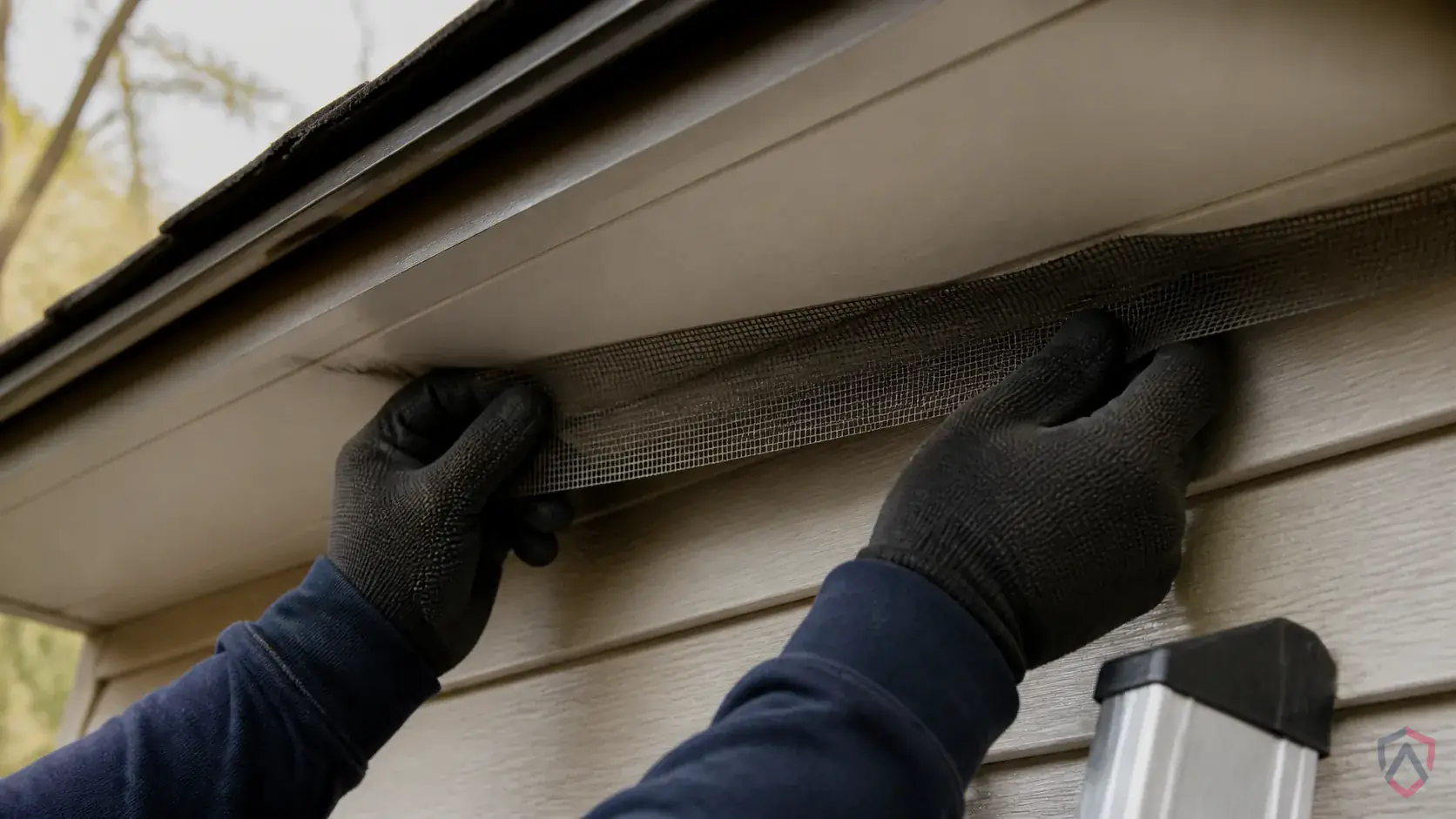 Inspection of entry openings, tracks, droppings, den sites, burrows, rooflines, vents, and damaged landscaping during a suspected Bats issue