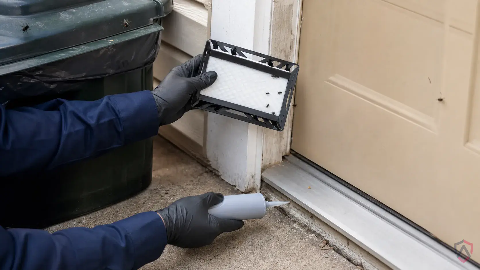 Inspection of moist organic buildup, drains, trash handling areas, window lines, and exterior entry points during a suspected Blow Flies issue