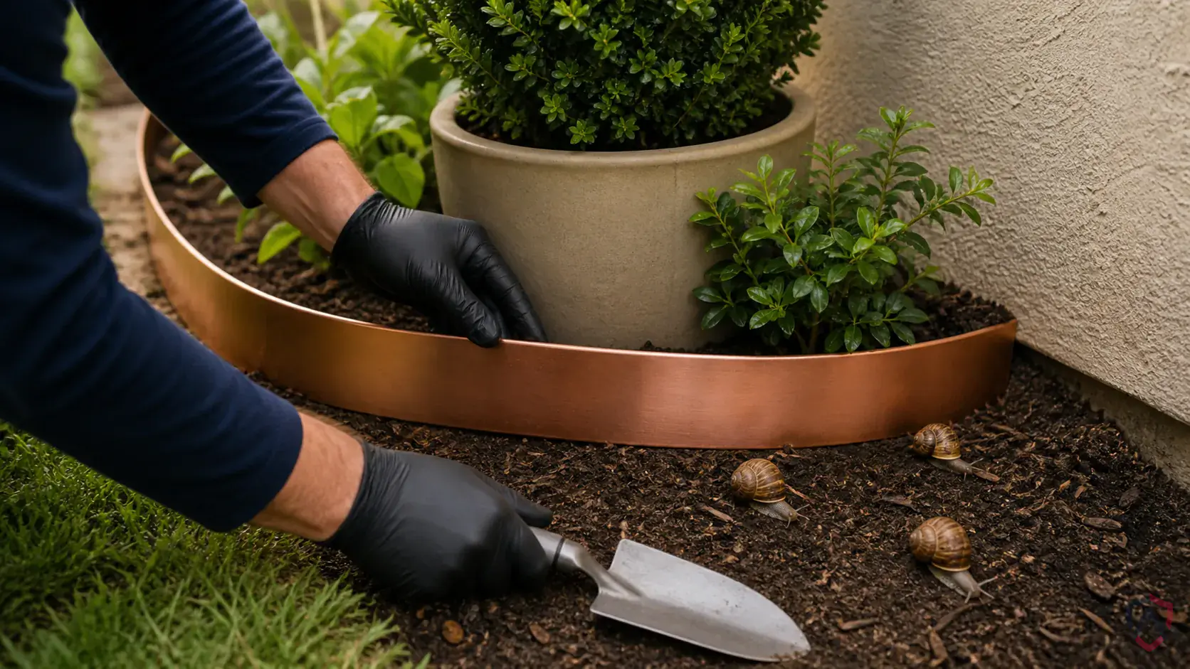 Inspection of affected plants, leaf undersides, turf edges, mulch beds, trunks, and nearby harborage during a suspected Brown Garden Snails issue