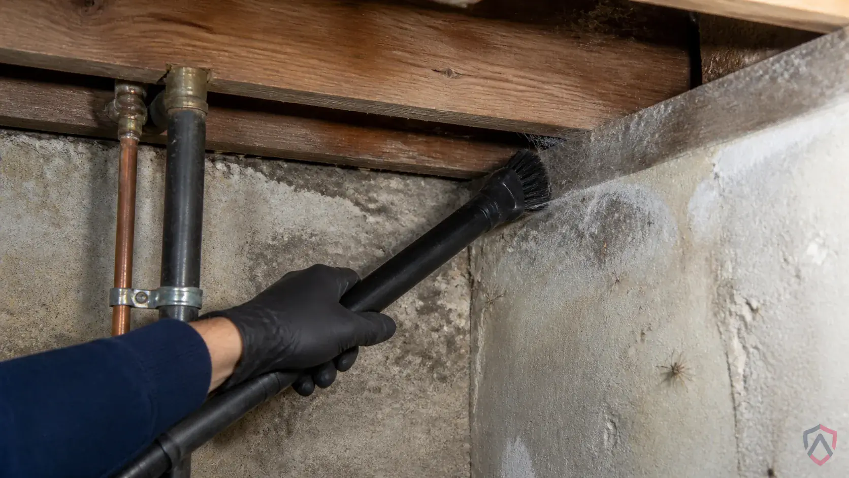 Inspection of webbing zones, corners, cracks, exterior light areas, and insect entry points during a suspected Cellar Spiders issue