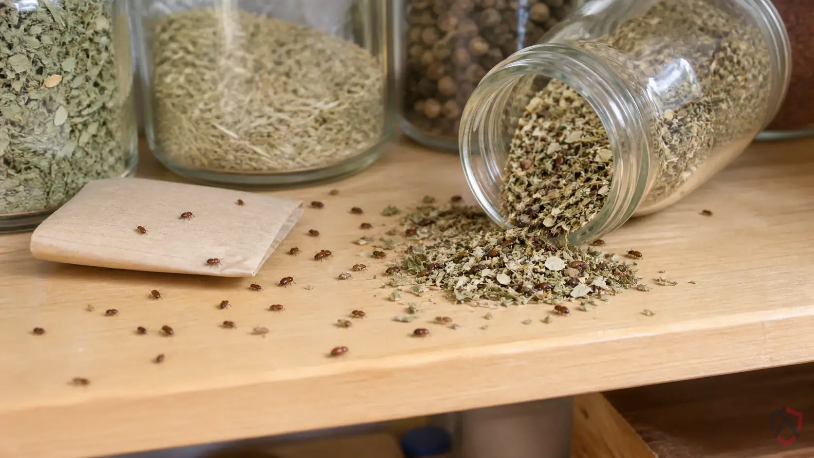 Cigarette Beetles activity in pantries, dry pet food, cereal, flour, rice, spices, birdseed, warehouses, and restaurant storage in Minnesota