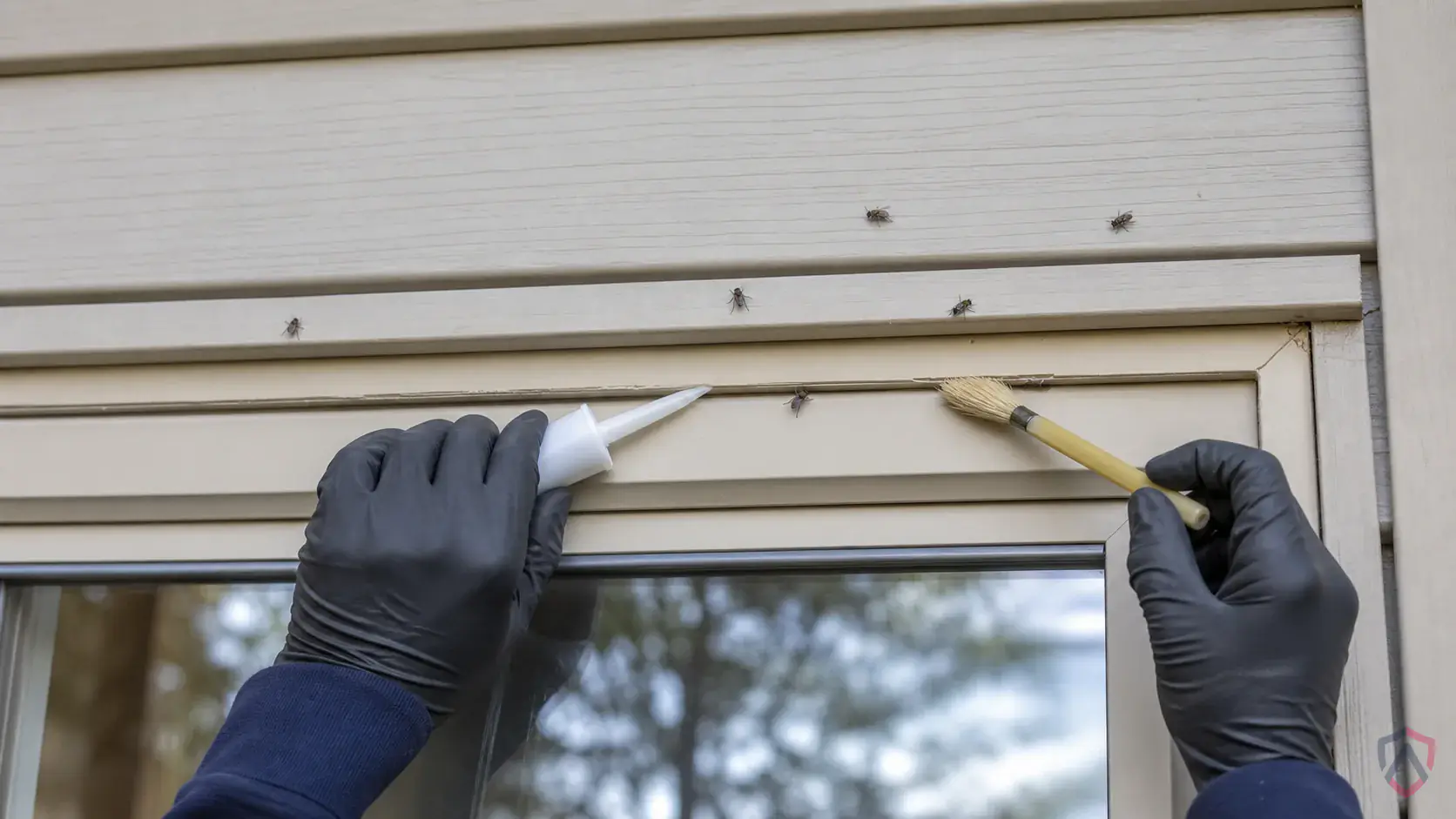 Inspection of moist organic buildup, drains, trash handling areas, window lines, and exterior entry points during a suspected Cluster Flies issue