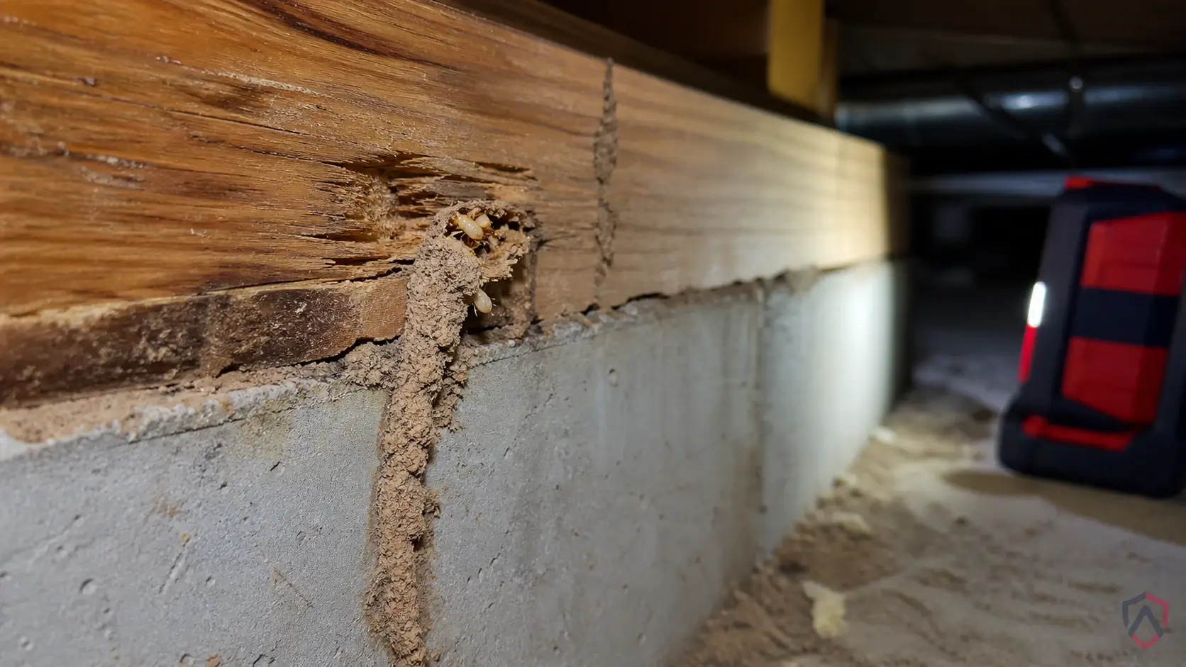 Eastern Subterranean Termites activity in wood trim, sill plates, crawl spaces, basements, deck connections, window frames, and damp framing in Minnesota