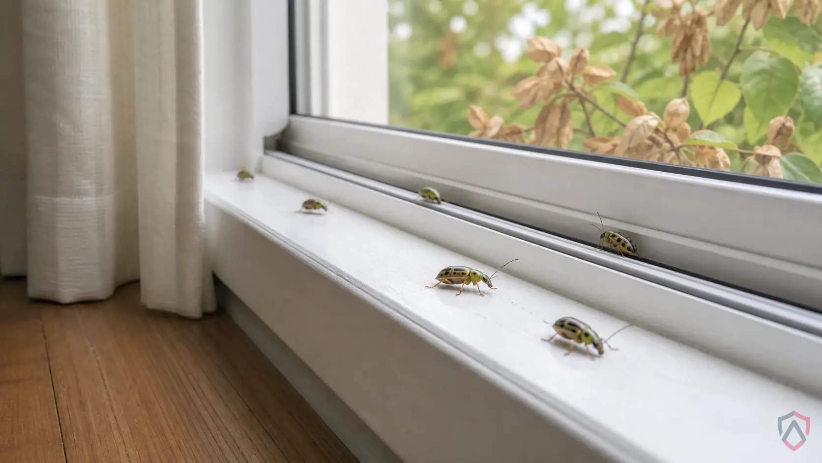 Elm Leaf Beetles activity in lawns, shrubs, trees, garden beds, houseplants, mulch, turf edges, and landscape plantings in Minnesota