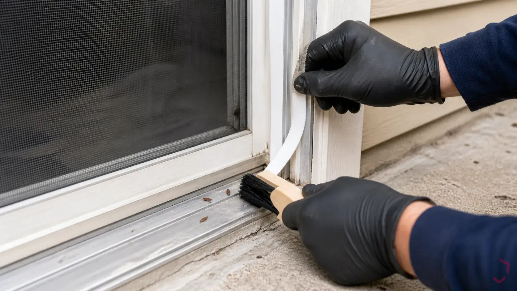 Inspection of perimeter gaps, siding transitions, window frames, doors, soffits, and overwintering entry points during a suspected Elm Seed Bugs issue