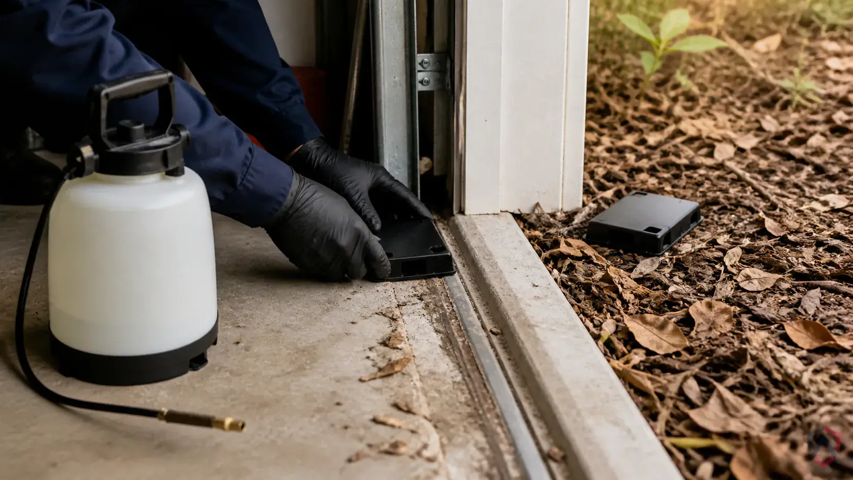 Inspection of cabinet voids, appliance backs, pipe chases, drains, and shared-wall entry points during a suspected Florida Woods Cockroaches issue