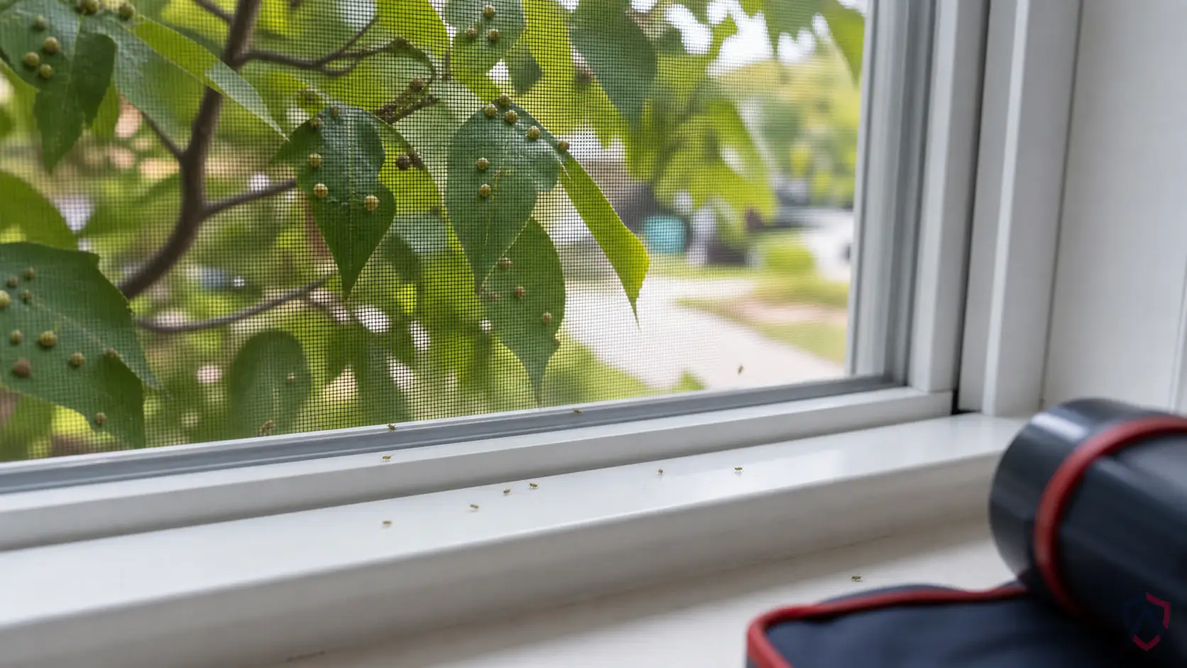 Hackberry Psyllids activity in sunny siding, window frames, door thresholds, basements, garages, foundation cracks, and attic edges in Minnesota