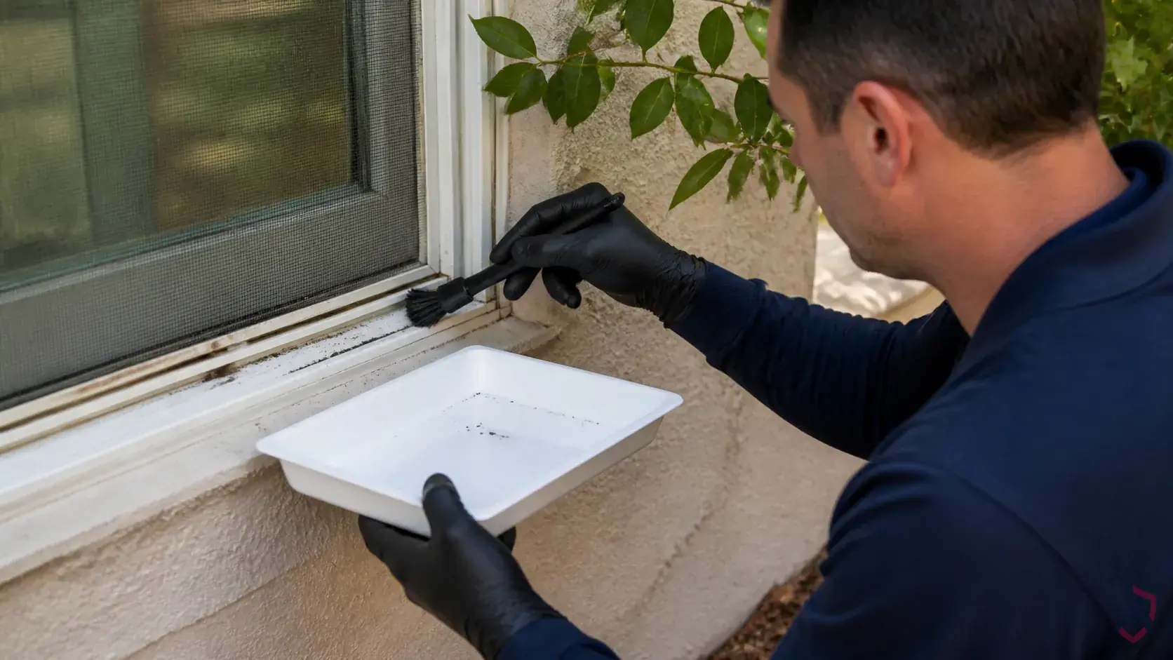 Inspection of perimeter gaps, siding transitions, window frames, doors, soffits, and overwintering entry points during a suspected Hackberry Psyllids issue