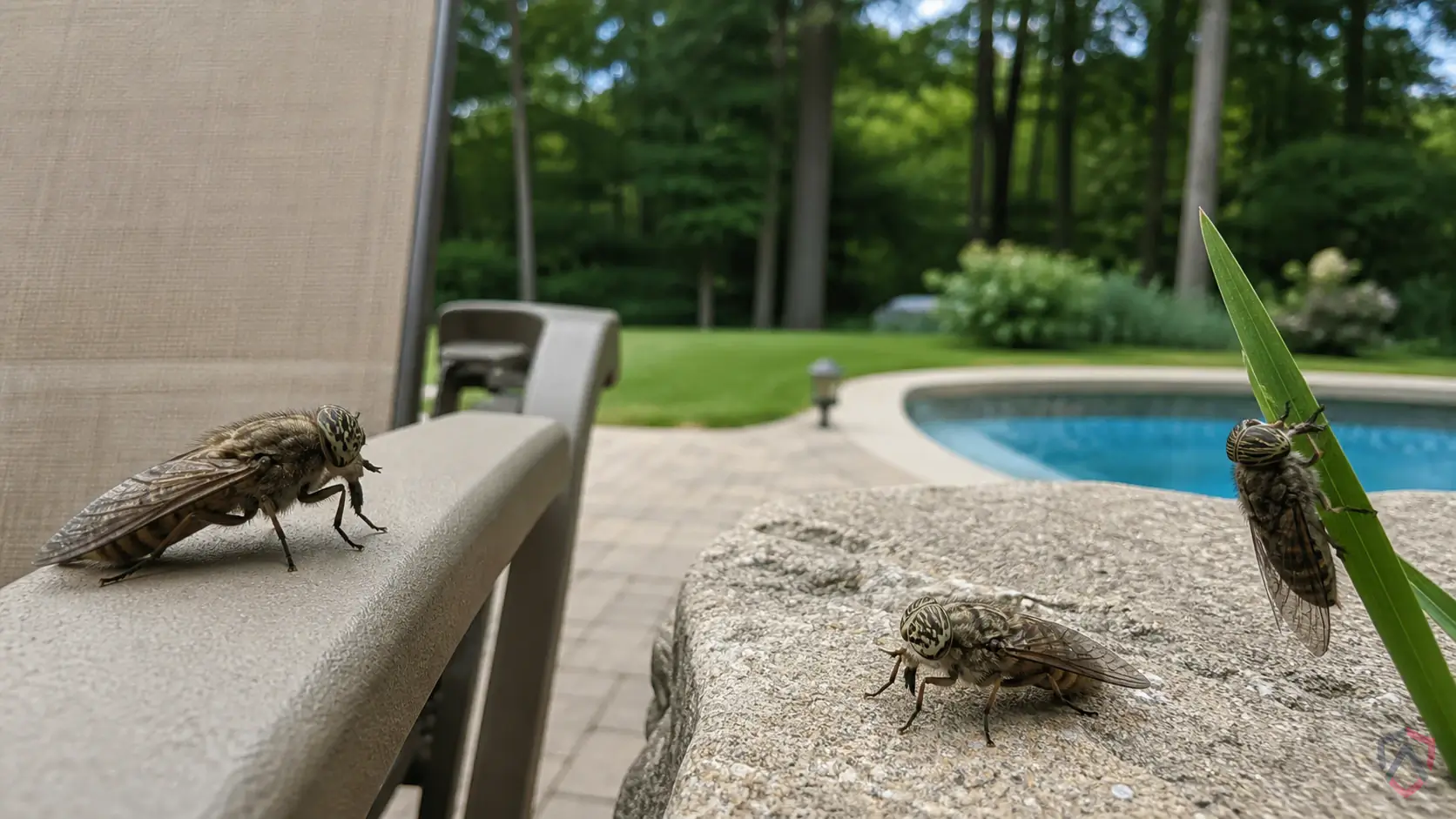 Horse Flies activity in drains, trash areas, compost, damp mops, houseplants, floor sinks, fruit bowls, and exterior doors in Minnesota