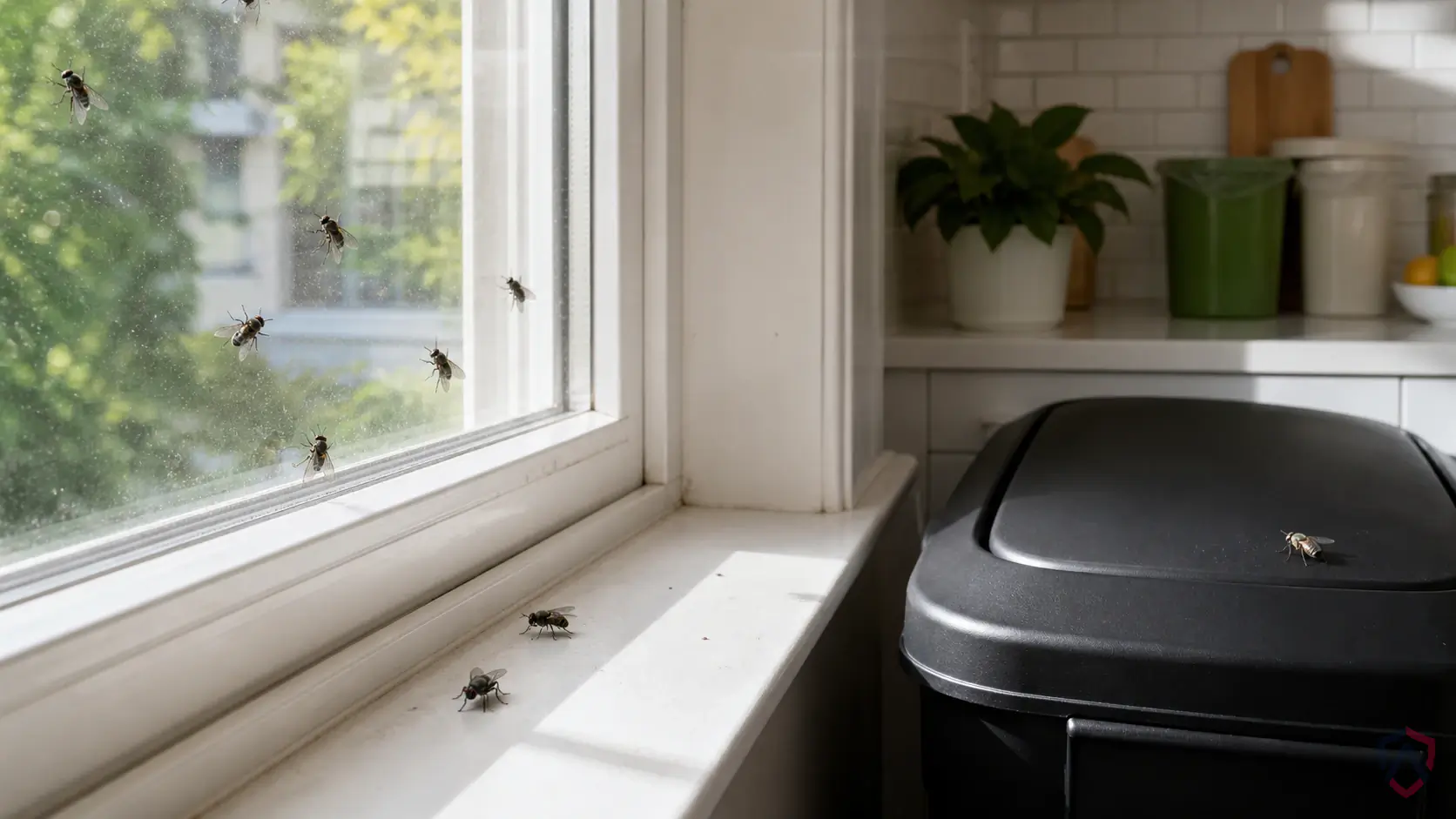 House Flies activity in drains, trash areas, compost, damp mops, houseplants, floor sinks, fruit bowls, and exterior doors in Minnesota