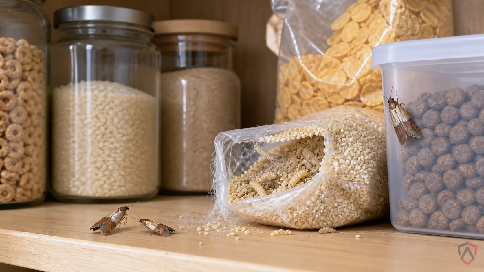 Indianmeal Moths activity in pantries, dry pet food, cereal, flour, rice, spices, birdseed, warehouses, and restaurant storage in Minnesota