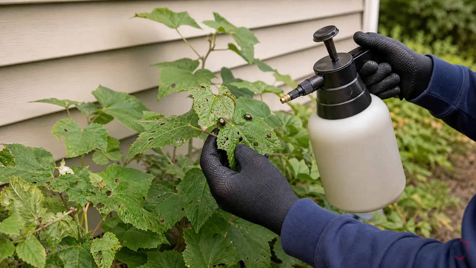 Inspection of skeletonized leaves, turf grub zones, shrubs, flowers, and host plant clusters during a suspected Japanese Beetles issue