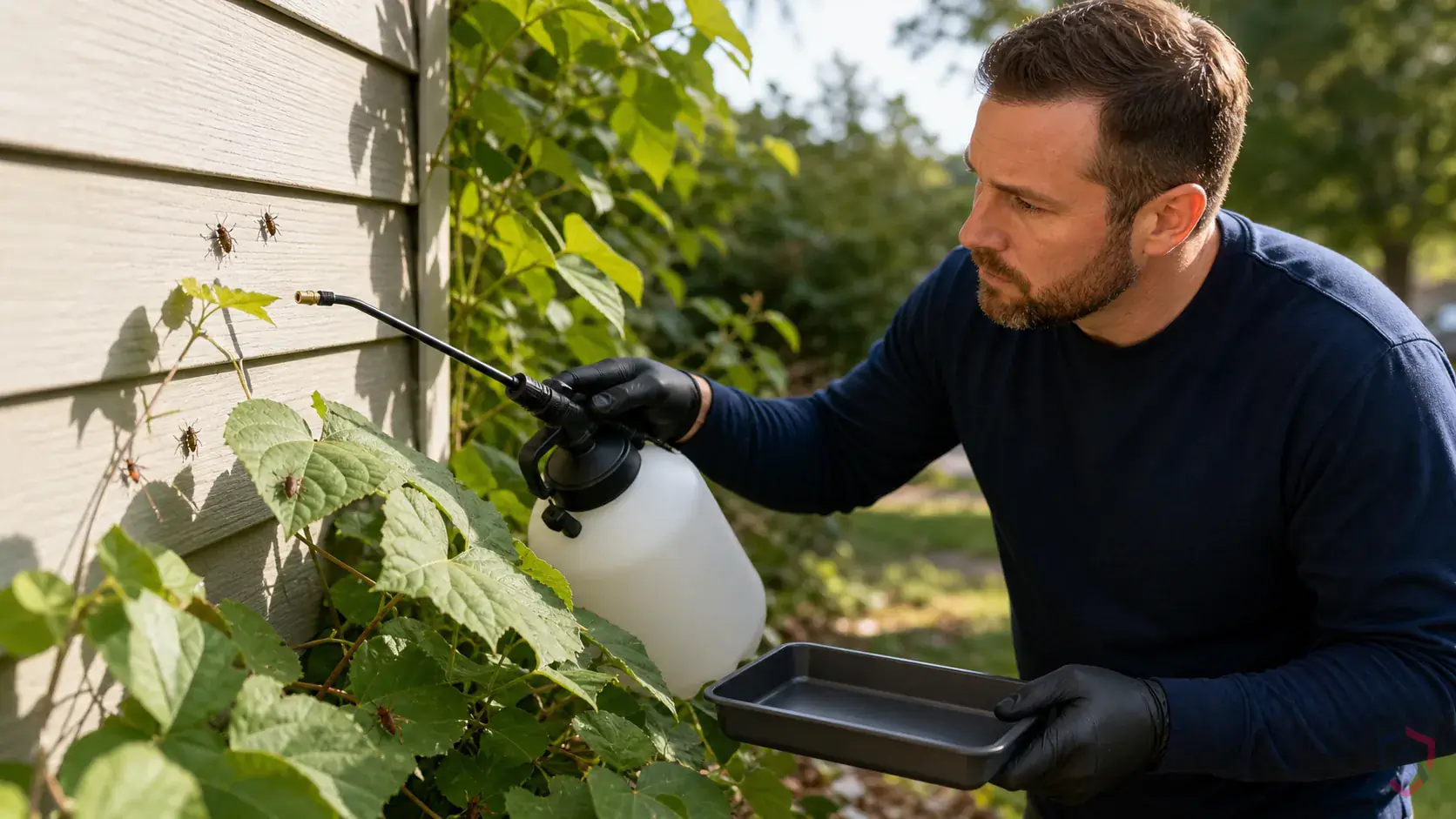 Inspection of perimeter gaps, siding transitions, window frames, doors, soffits, and overwintering entry points during a suspected Kudzu Bugs issue