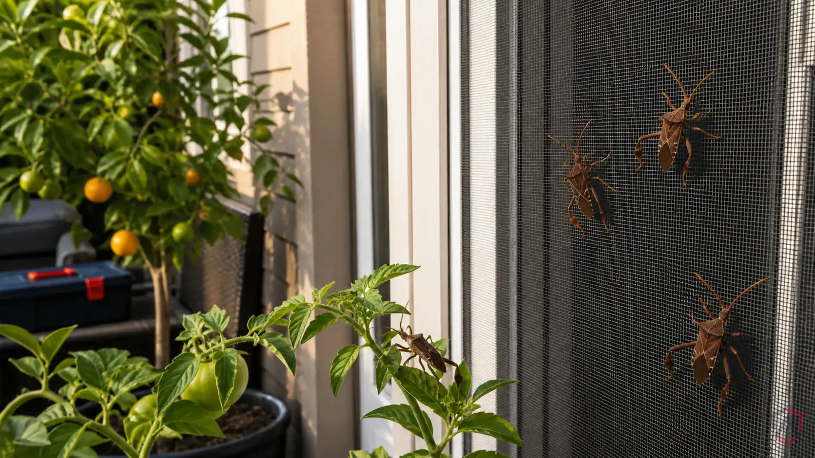 Leaf-Footed Bugs activity in lawns, shrubs, trees, garden beds, houseplants, mulch, turf edges, and landscape plantings in Minnesota