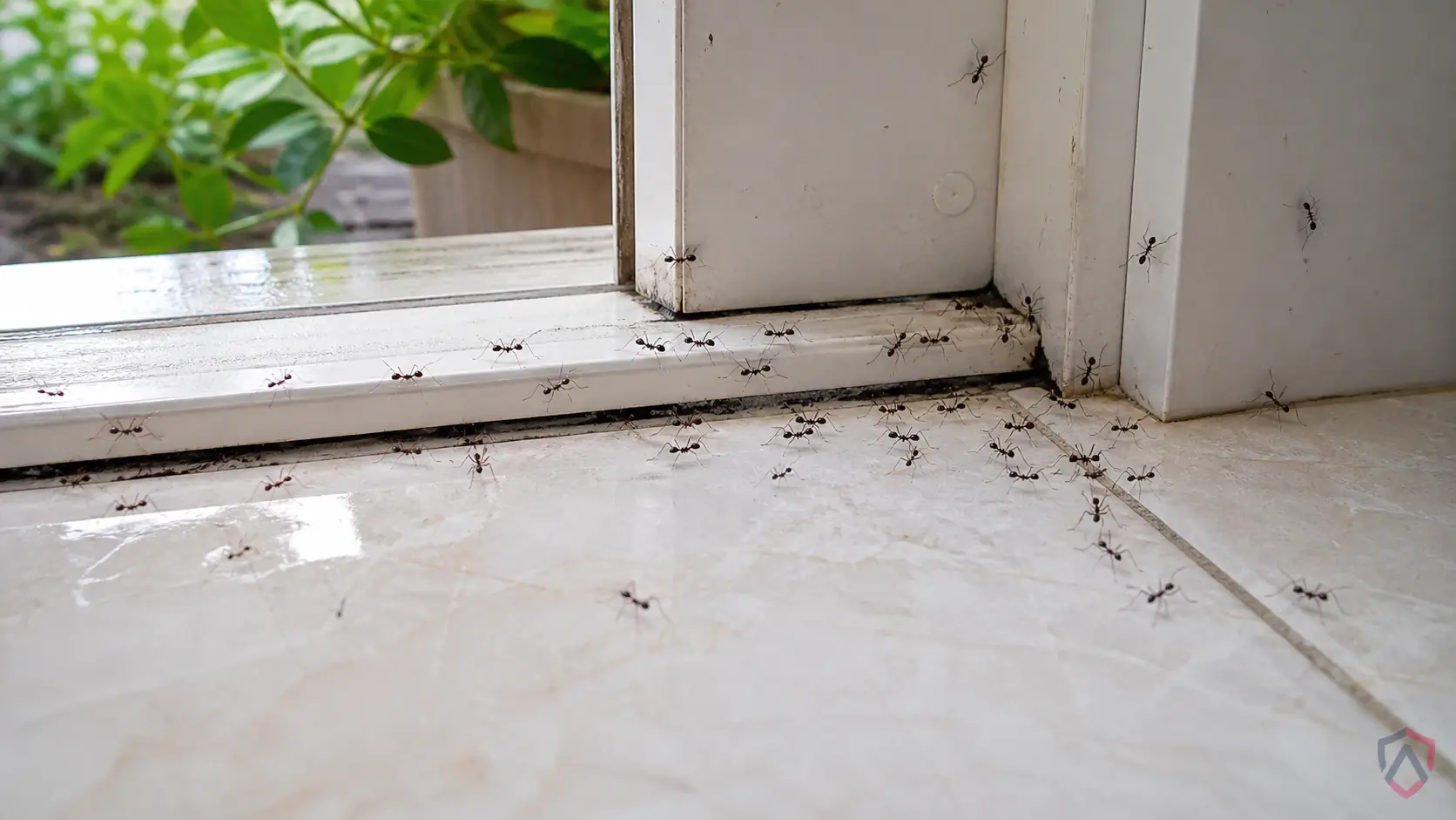 Longhorn Crazy Ants activity in kitchens, foundation edges, patios, wall lines, windows, and damp trim in Minnesota