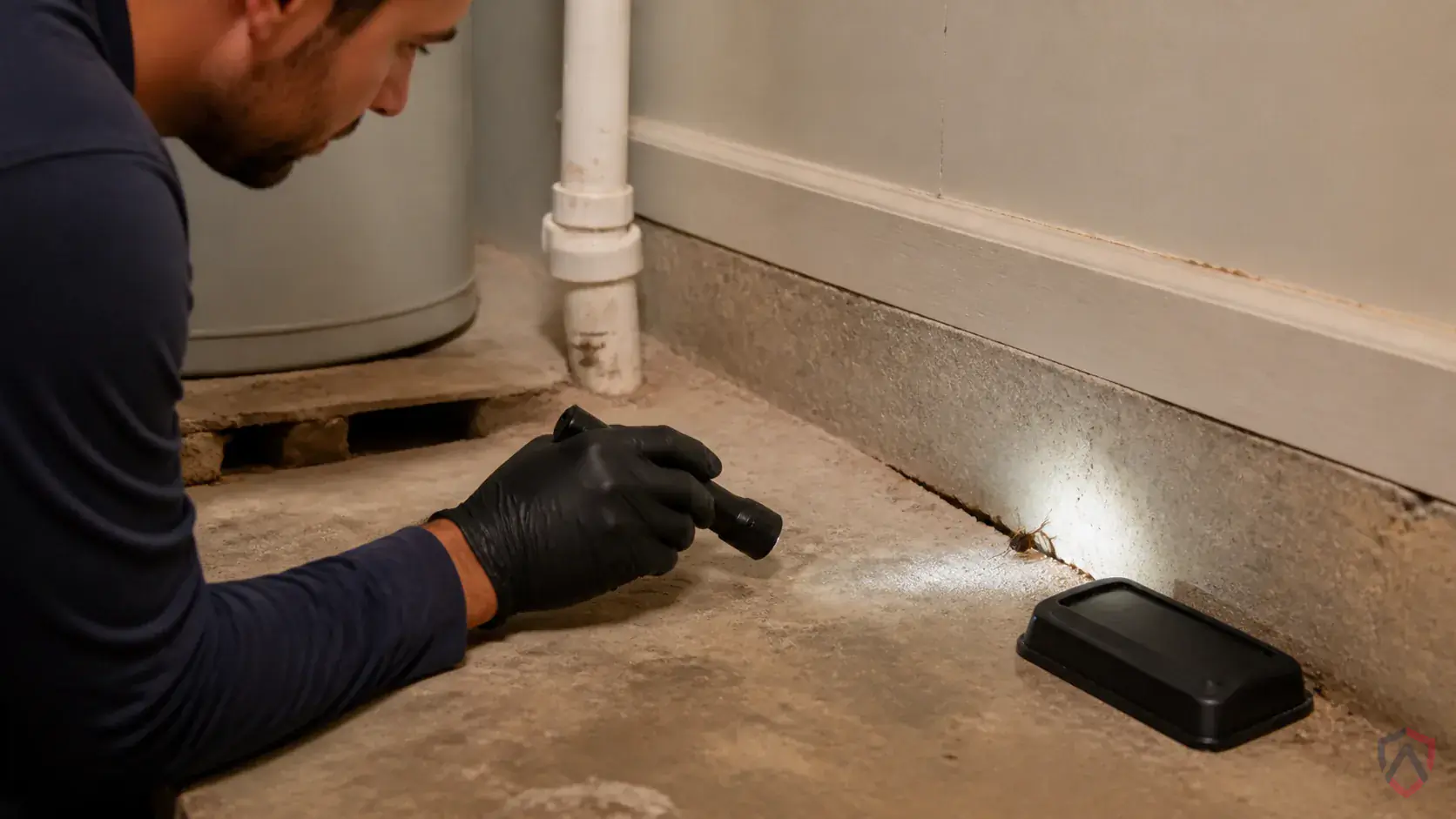 Inspection of perimeter gaps, siding transitions, window frames, doors, soffits, and overwintering entry points during a suspected Masked Hunters issue