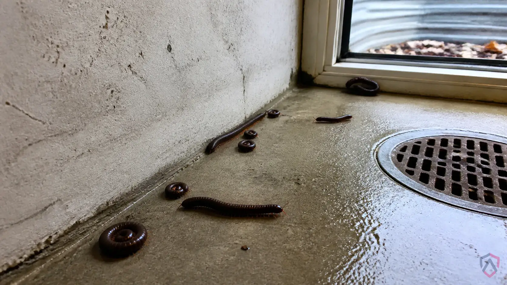 Millipedes activity in sunny siding, window frames, door thresholds, basements, garages, foundation cracks, and attic edges in Minnesota