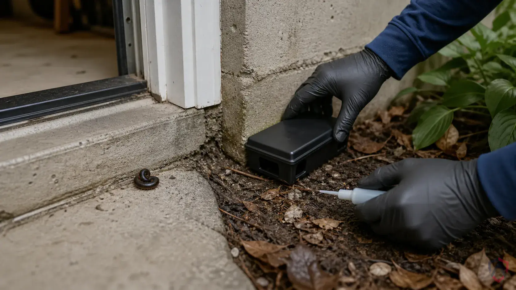 Inspection of perimeter gaps, siding transitions, window frames, doors, soffits, and overwintering entry points during a suspected Millipedes issue