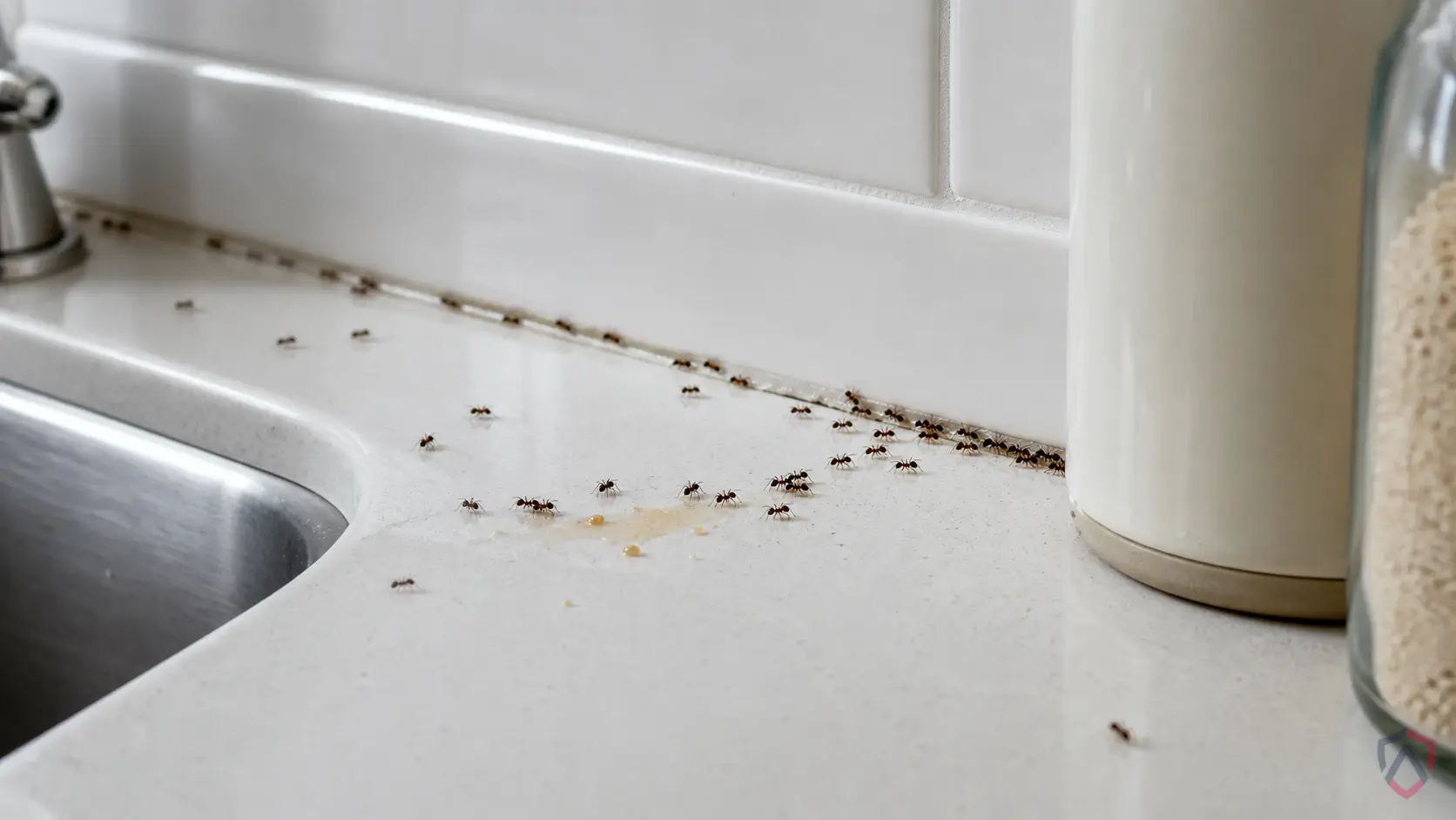 Odorous House Ants activity in kitchens, foundation edges, patios, wall lines, windows, and damp trim in Minnesota