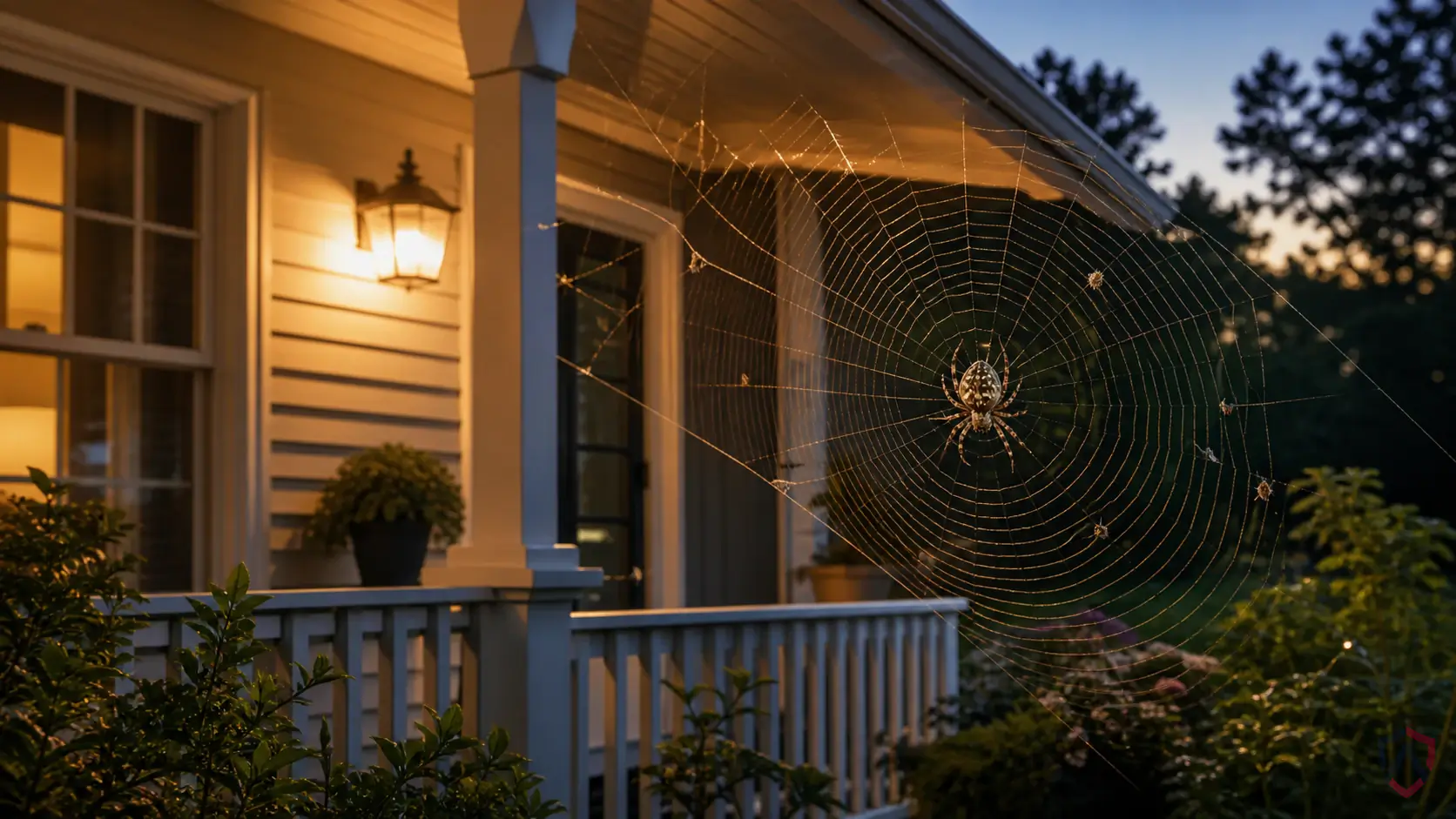 Orb-Weaver Spiders activity in basements, garages, storage corners, exterior lights, siding, window wells, and quiet cluttered areas in Minnesota