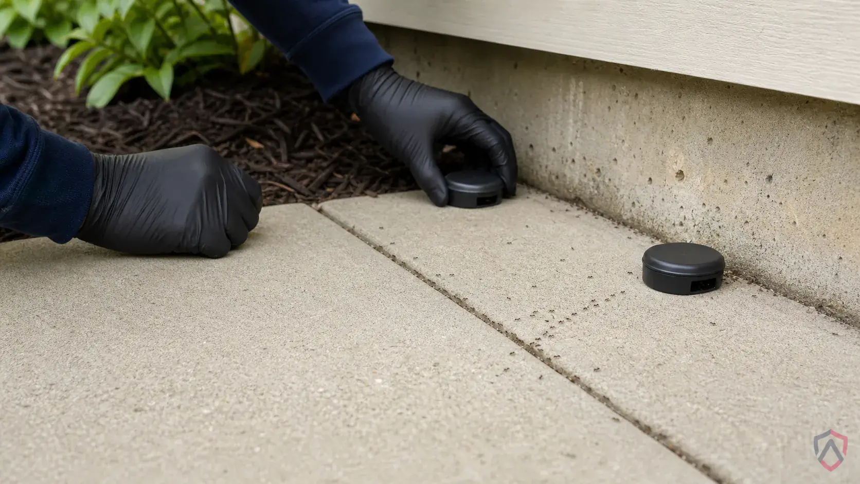 Inspection of trails, entry points, moisture lines, and exterior nesting areas during a suspected Pavement Ants issue
