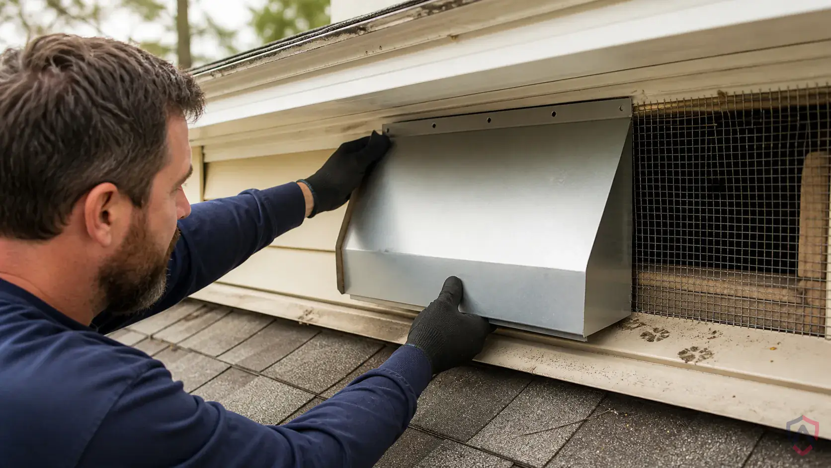Inspection of roof entry points, soffit damage, chimney access, droppings, tracks, and nesting material during a suspected Raccoons issue