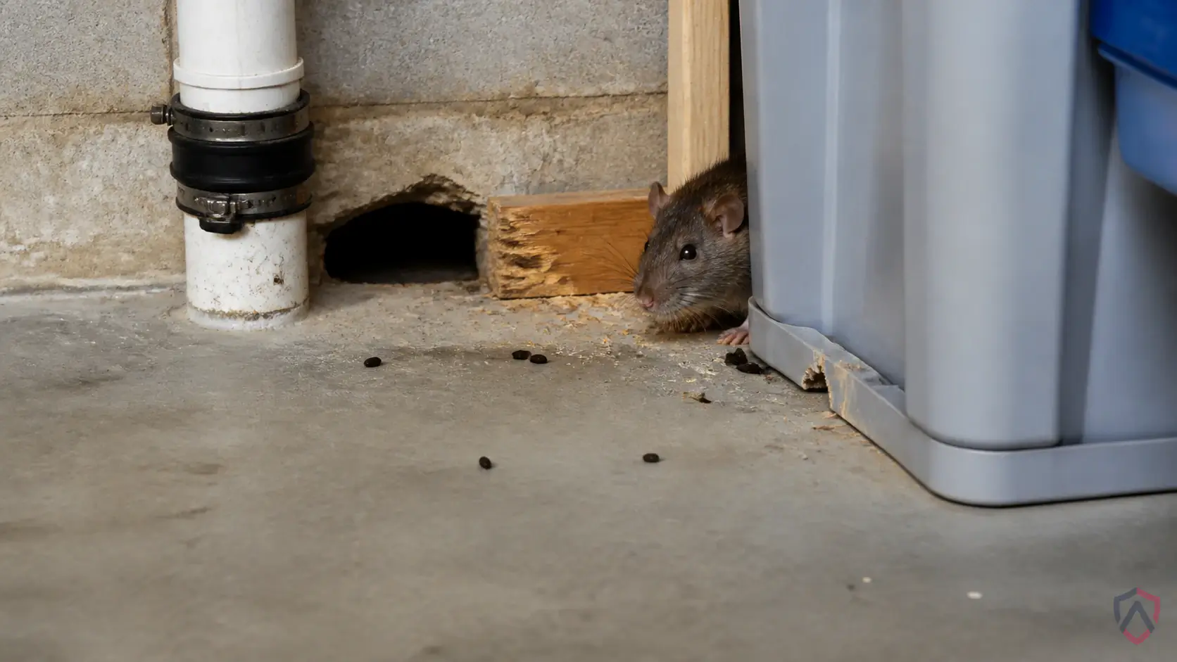 Rats activity in garbage areas, crawl spaces, basements, garages, sewers, foundations, and exterior burrows in Minnesota