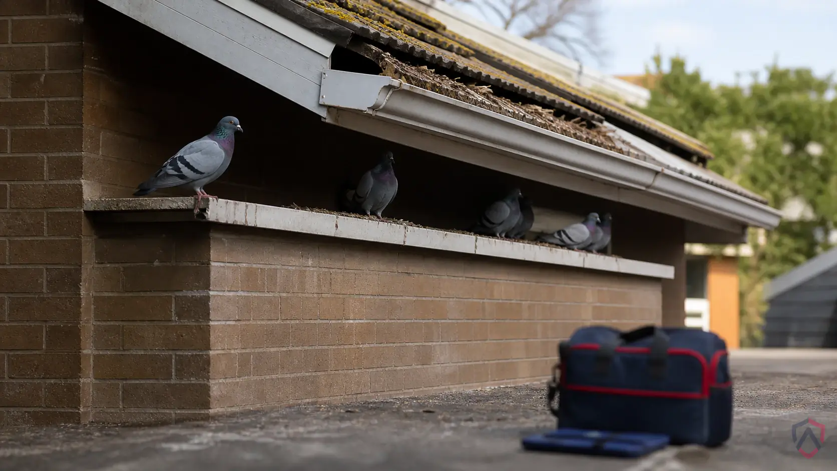 Rock Pigeons activity in ledges, signs, roofs, loading docks, balconies, and sheltered roosting areas in Minnesota