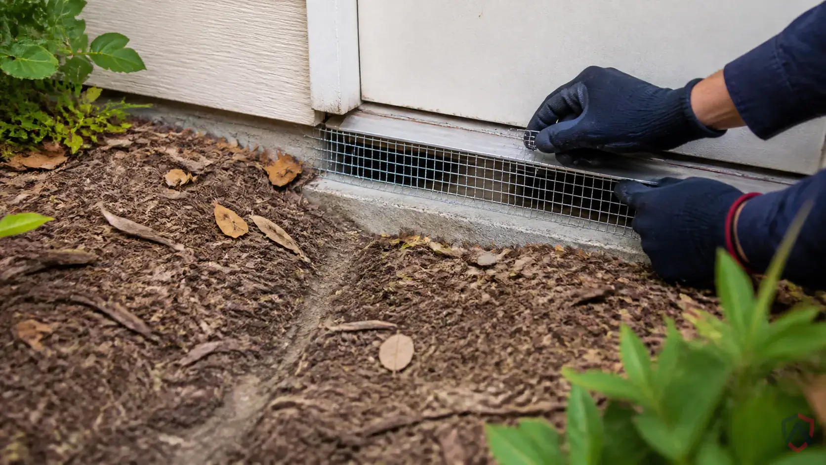 Inspection of small entry gaps, window wells, foundation edges, damp mulch, and insect activity zones during a suspected Shrews issue